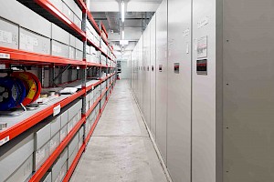 Lager Kunstgewerbesammlung, Compactus Anlage – Sammlungen Toni-Areal