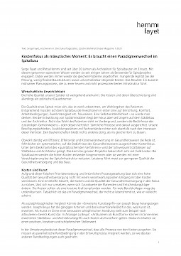 pdf Downloadversion - Serge Fayet: Kostenfokus als mäeutisches Moment